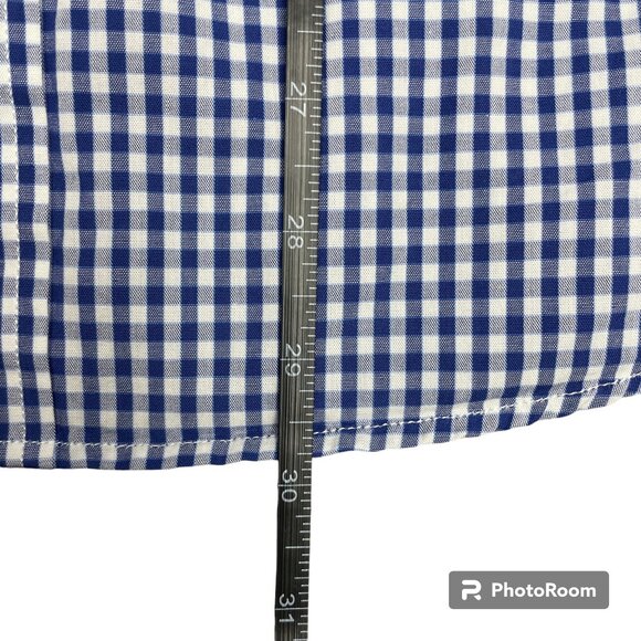 Men's NAUTICA Blue/White Gingham Button Down Long Sleeve Shirt- Size Large - Picture 6 of 10